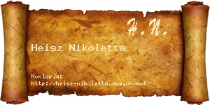 Heisz Nikoletta névjegykártya